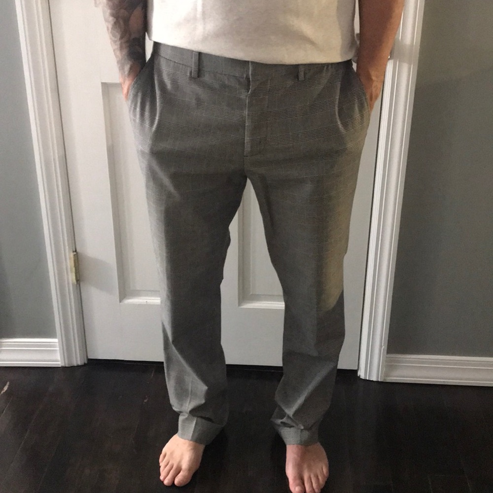 1901 black gray checkered slacks size 34